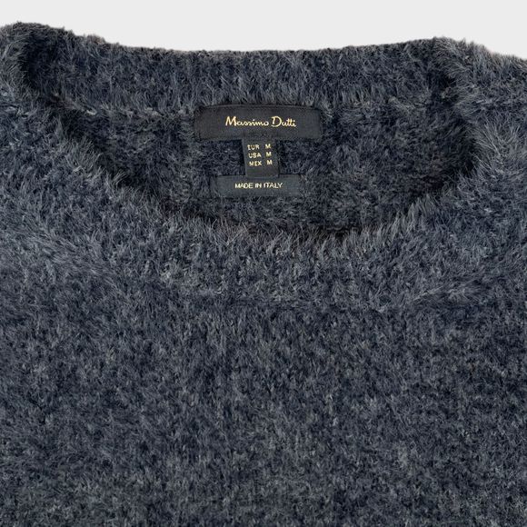 Massimo Dutti Gray Crewneck Fuzzy Sweater Women's Size Medium - Picture 3 of 12